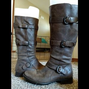 Børn Tri-Buckle Brown Leather boots